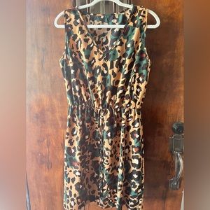 Leopard Print Sleeveless Tank Dress